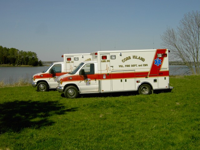 Retired Ambulance 68 and 69.  Twin 1996 Ford E-350 Ambulances.  Manufacutred by Horton.